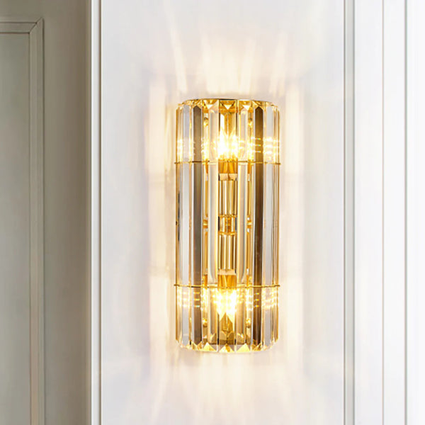 Cylindrical Crystal Wall Light