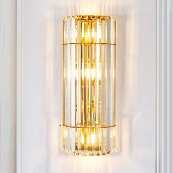 Cylindrical Crystal Wall Light