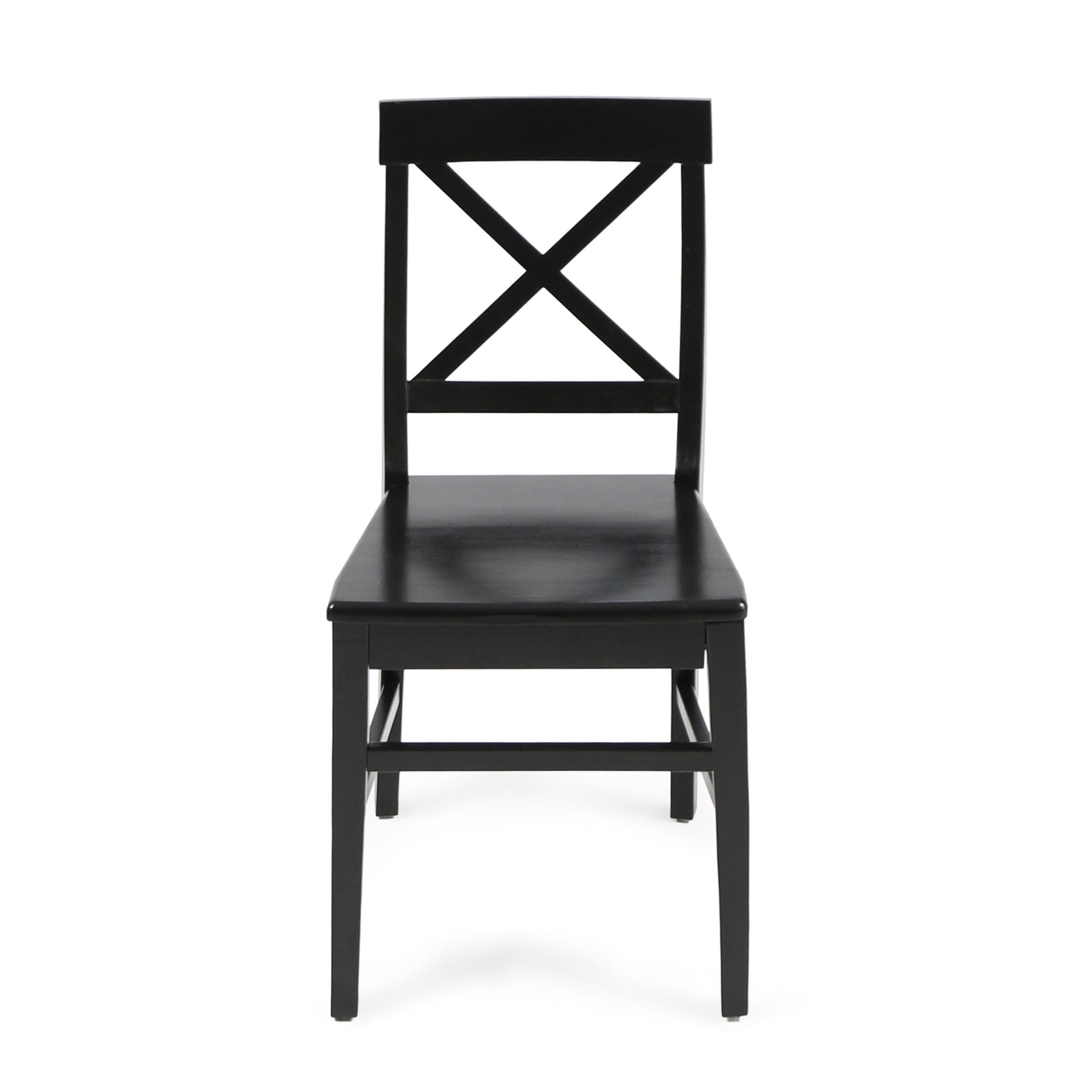 Roshan Farmhouse Acacia Wood Dining Chairs, Black (Set of 2)
