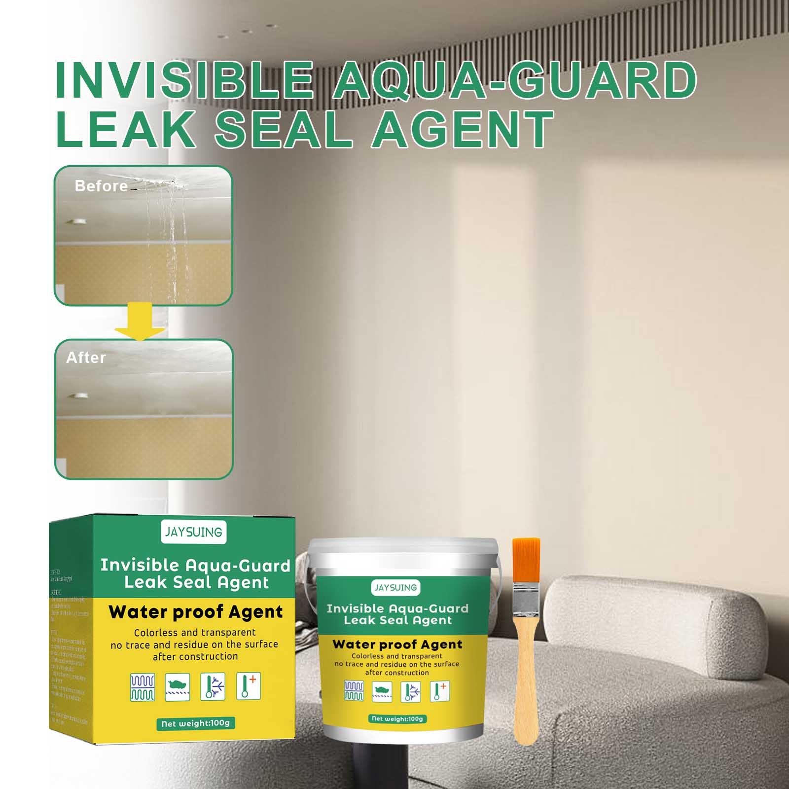 Leak-Proof Sealant, Balcony Roof Waterproof And Leakproof Kitchen Toilet Brick Waterproof Paint