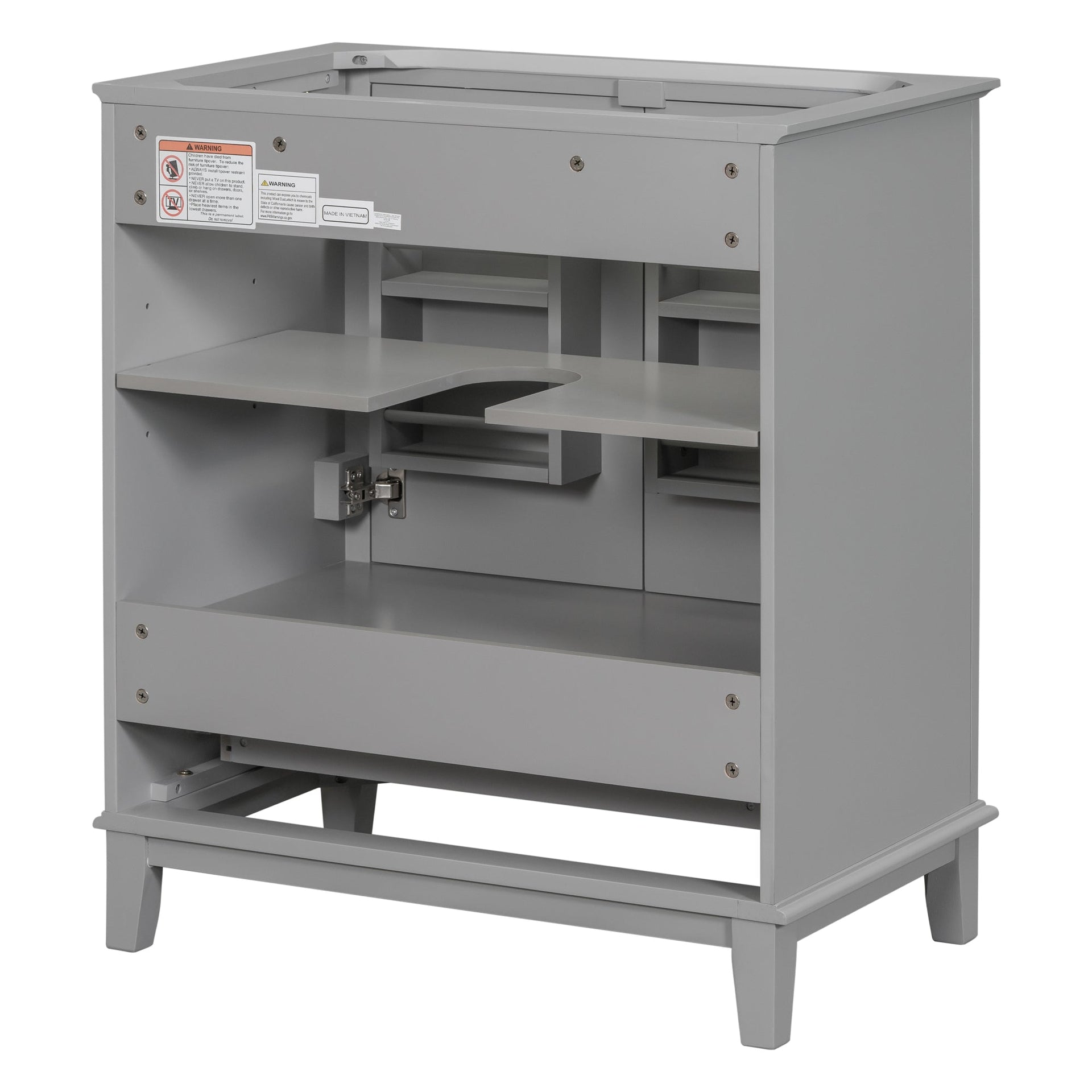 30 inch bathroom vanity no sink  base only gray