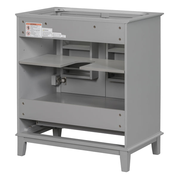 30 inch bathroom vanity no sink  base only gray