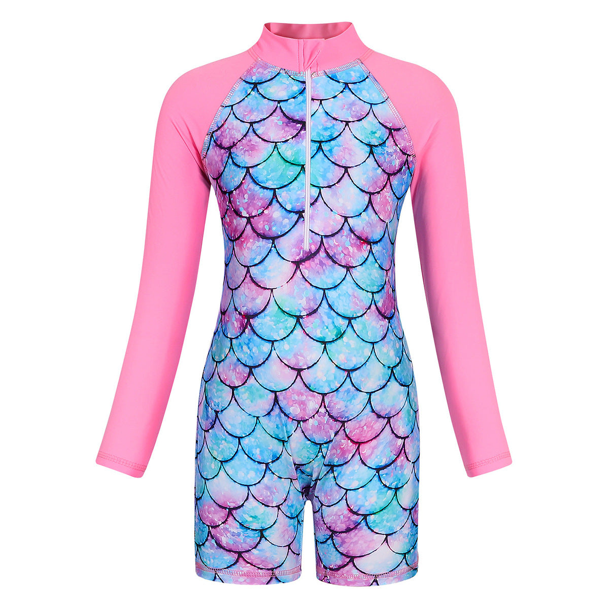 children's sun protection surfing suit girls' swimsuit long sleeved quick drying girls' one-piece mermaid swimsuit