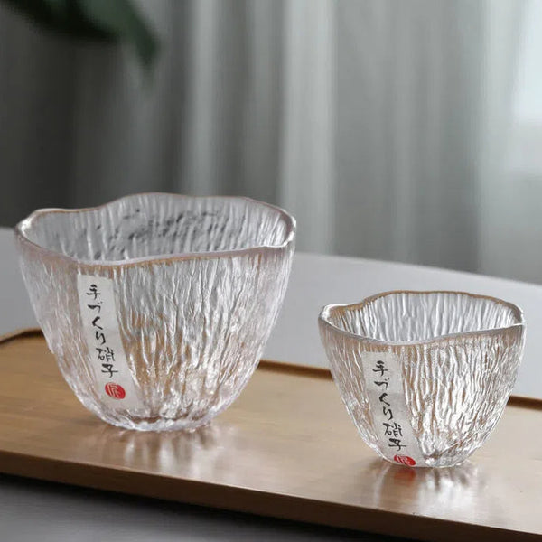 Small personal cup tea tasting cup hammer patterned kung fu heat-resistant glass single cup small cup tea cup