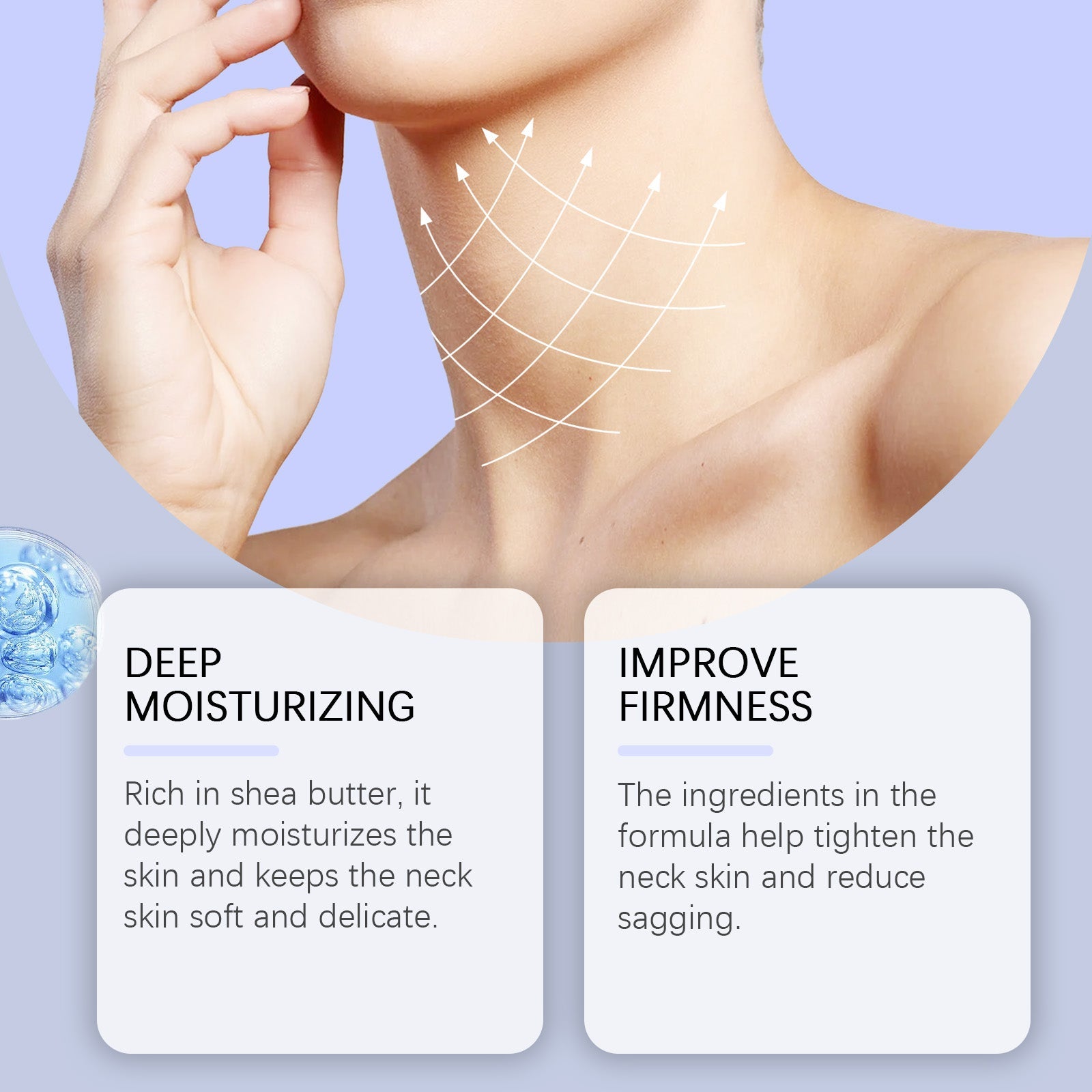 Neck Care Cream Moisturizes And Hydrates Neck Body Skin With Refreshing Skin Care And Beauty Neck Cream