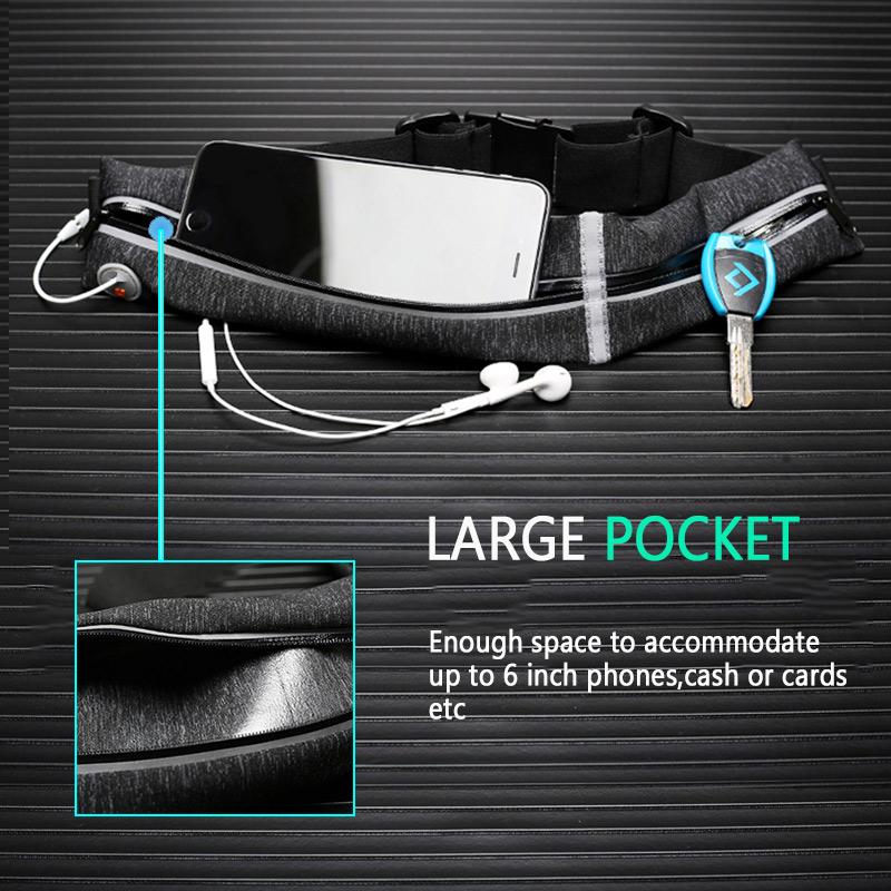 Yipinu Sports Running Waist Bag Outdoor Waterproof Reflective  Belt Jogging Gym Fitness Runner