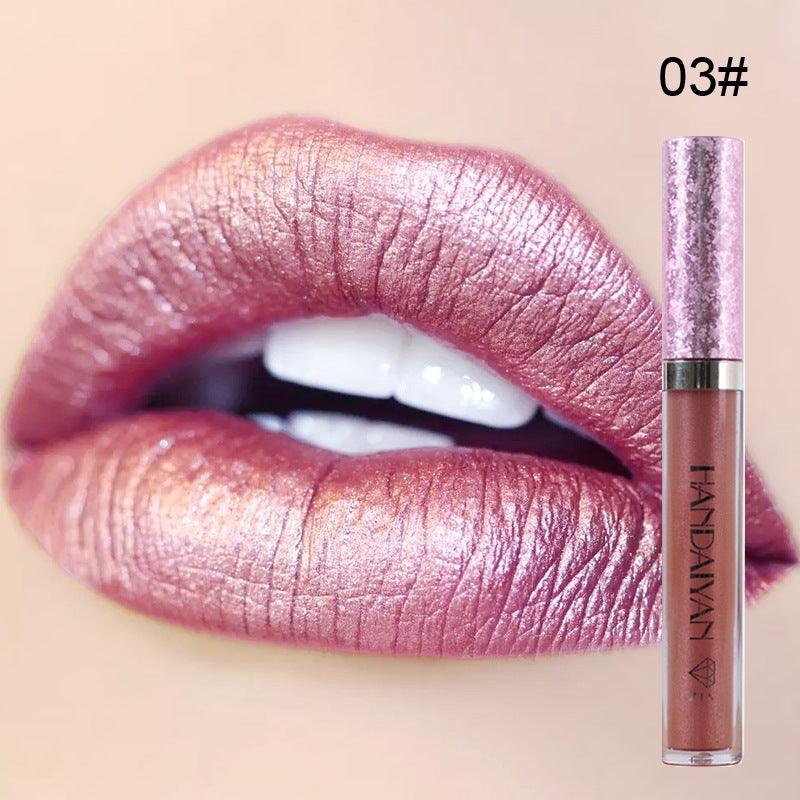handaiyan Diamond Pearl Lip Gloss Non-Stick Cup Mermaid Lip Gloss Lipstick