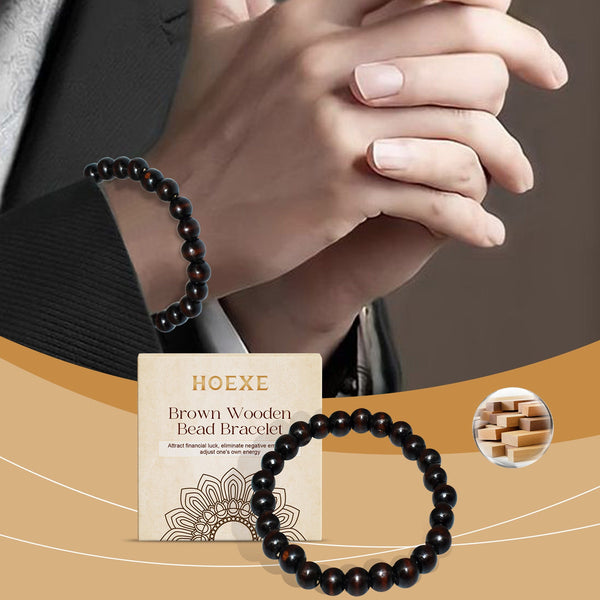 Black Coffee Wood Bead Bracelet Daily Hand Simple Fashion Everything With Niche Design Wood Bead Bracelet