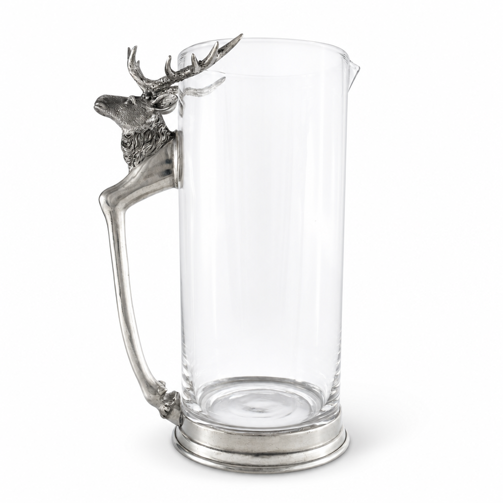 Deer Glass Pitcher in Lodge Style