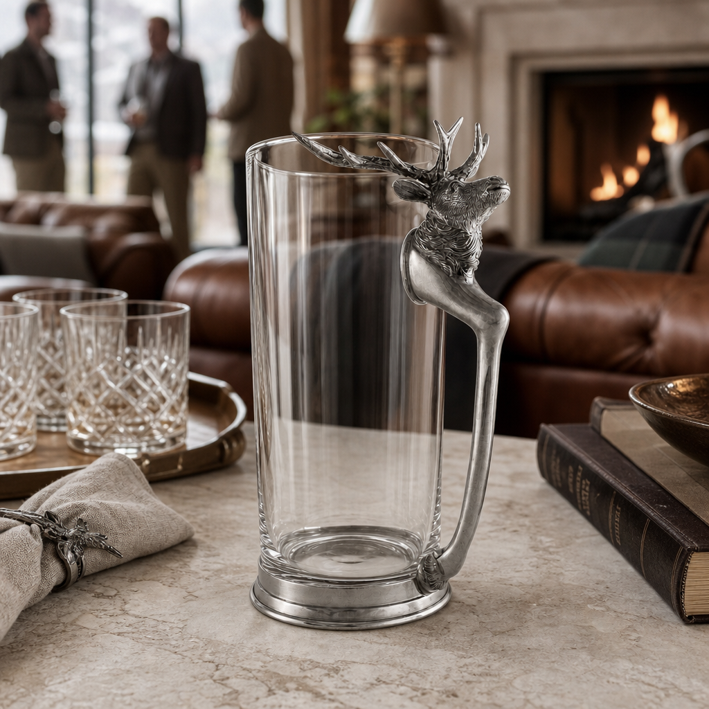 Deer Glass Pitcher in Lodge Style