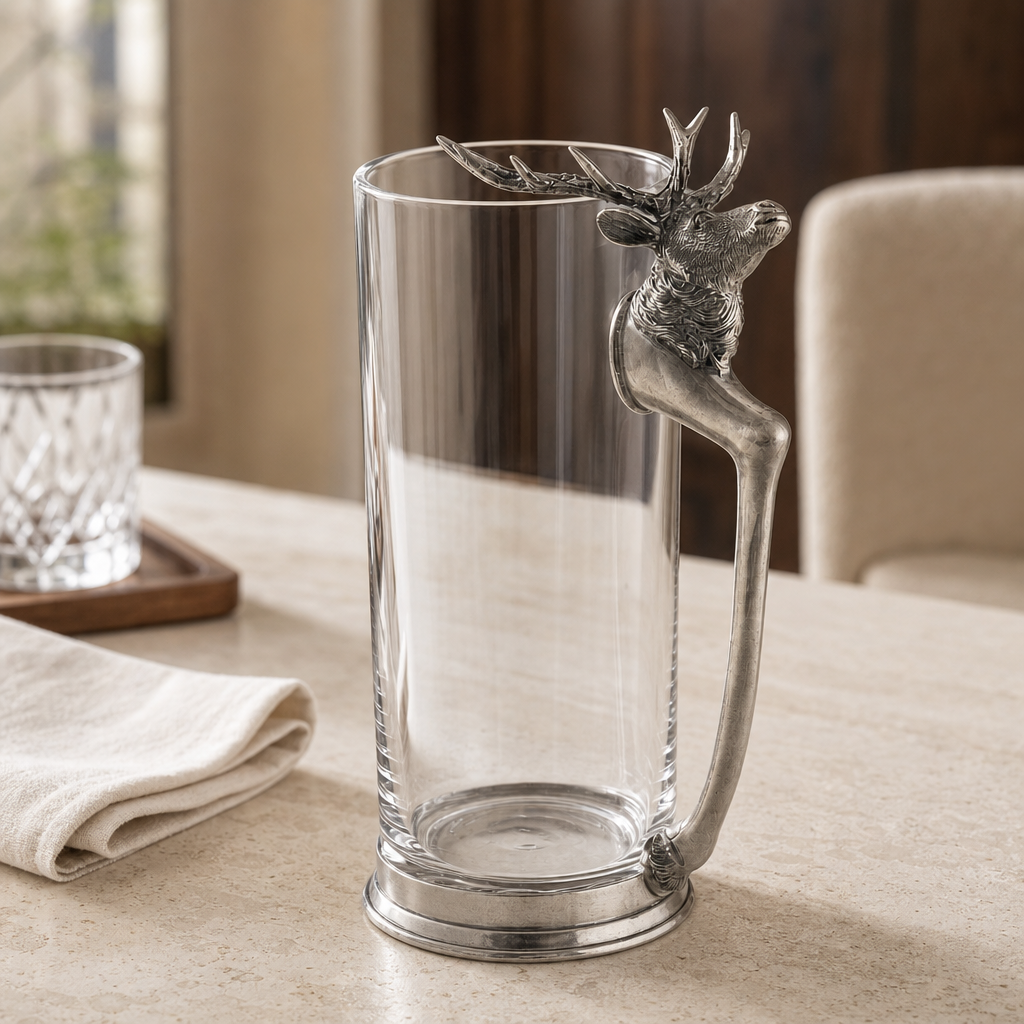Deer Glass Pitcher in Lodge Style