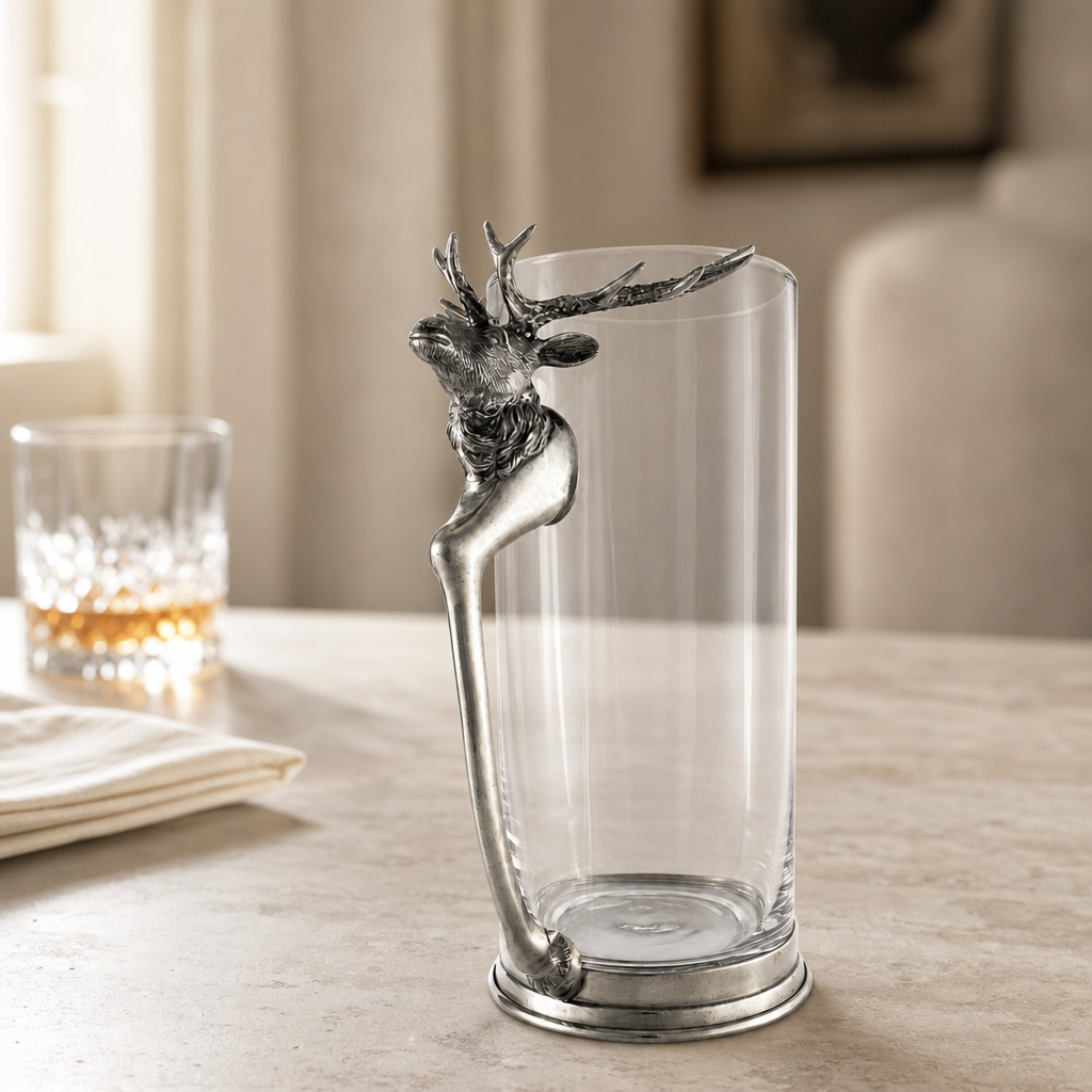 Deer Glass Pitcher in Lodge Style
