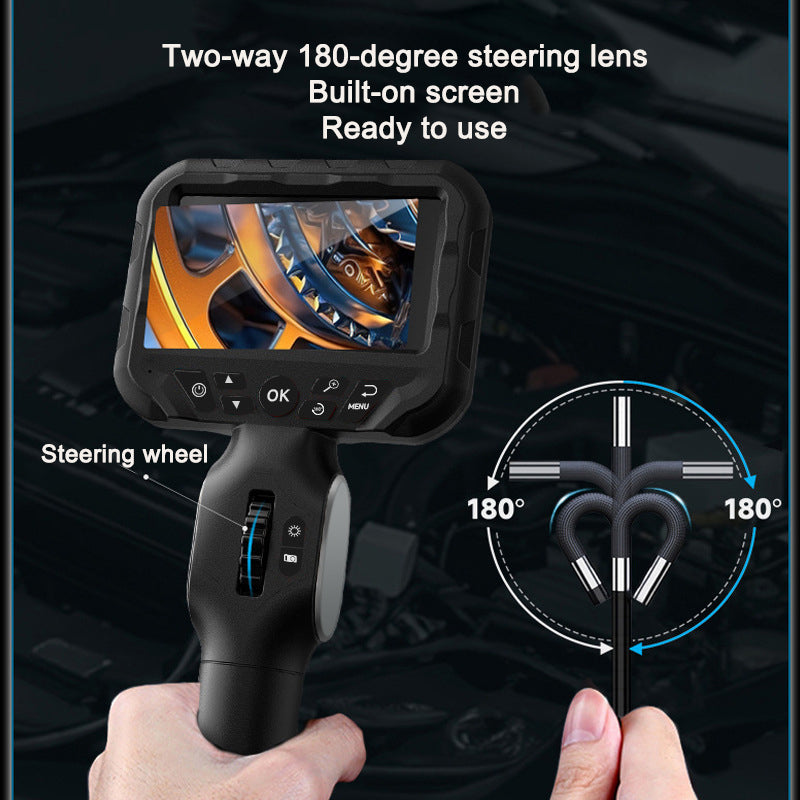 Industrial endoscope 360 degree rotation 6mm high-definition camera for sewer detection, non-destructive testing instrument for