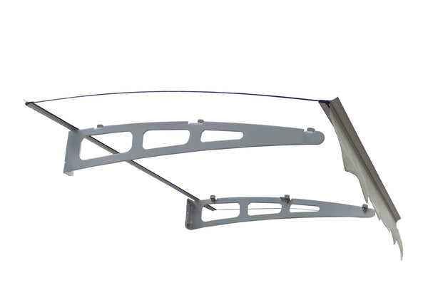 GarLUGH DA4734W Series Door Window Awning Made of 0.137 Inch Thick Crystal Solid Polycarbonate Sheet in size of 47