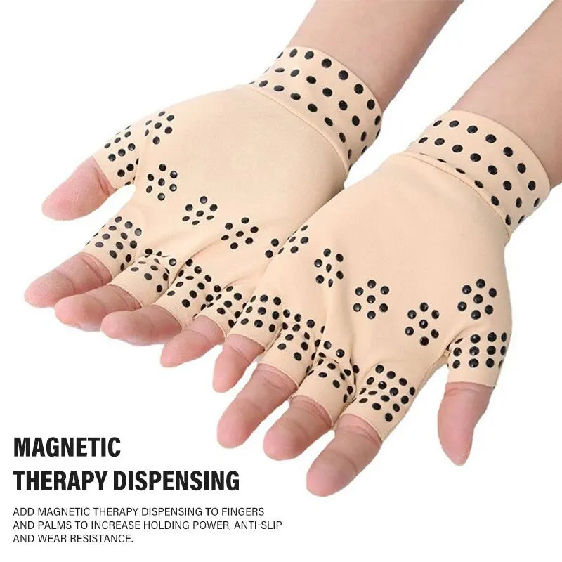 1 Pair Magnetic Therapy Gloves Wrist Support Arthritis Pain Relief Heal Joints Braces Supports Health Sport Care Hand Massager - Gifts for You 'n Me