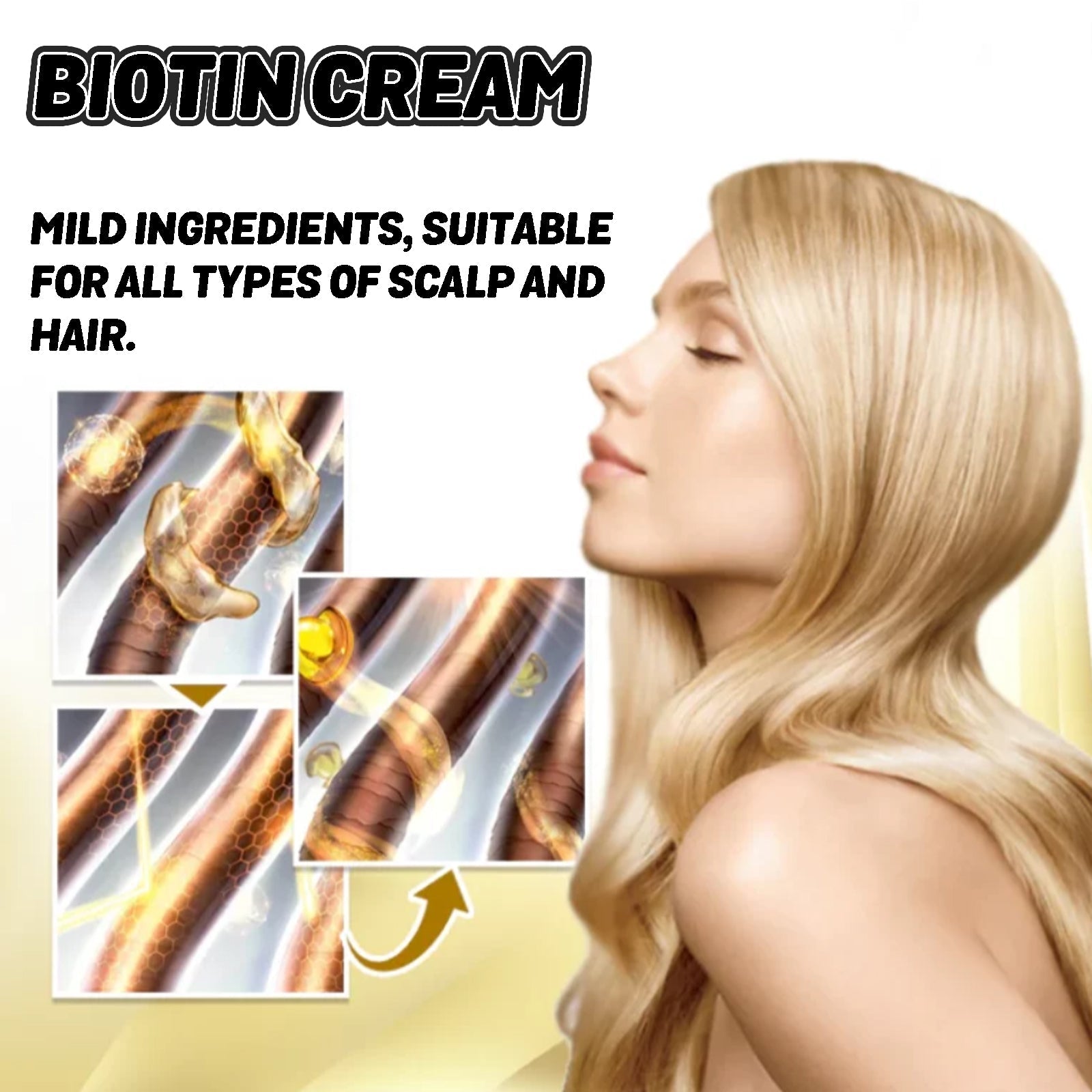 Biotin Cream, Scalp Massage Moisten Root Of Hair Care In The Off Strong Hair Thick Hair Cream