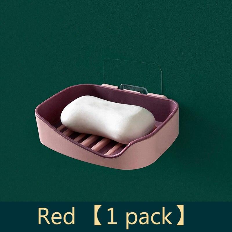 Bathroom soap box storage rack free perforated shelf drain toilet soap rack household suction cup wall-mounted soap box