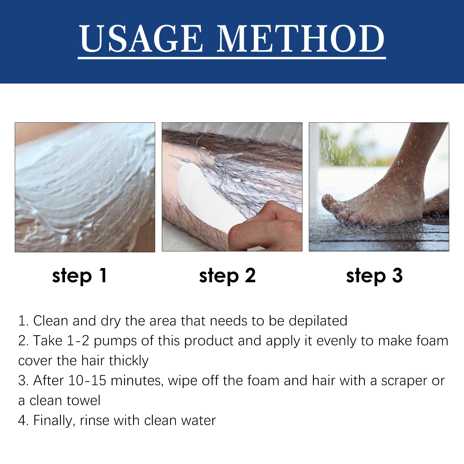 Men's Hair Removal Foam Spray Leg Underarm Chest Hair Gentle Cleansing Quick Hair Removal Spray