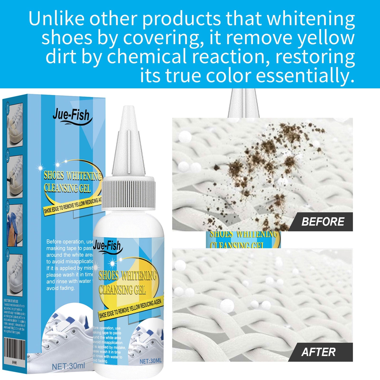 White Shoes Cleaner, White Shoes Strong Stain Removal Decontamination Yellow Whitening Cleaner