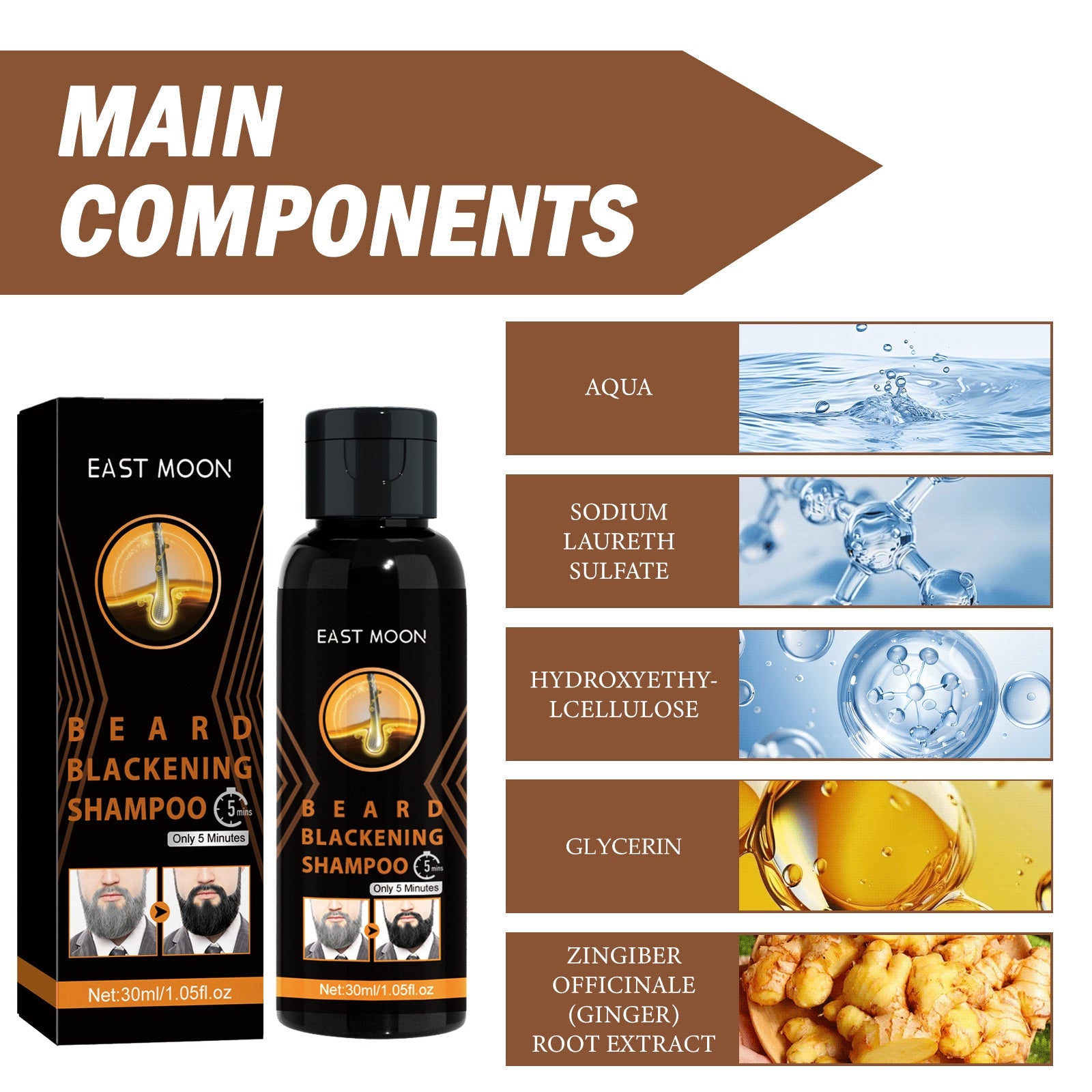 Shampoo Men's Hair Cleansing Moisturizing Massage Treatment Smoothing Dark Hair Shampoo