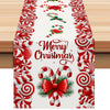 Christmas table flag candy letter printed tablecloth holiday party table decoration tablecloth pad white linen