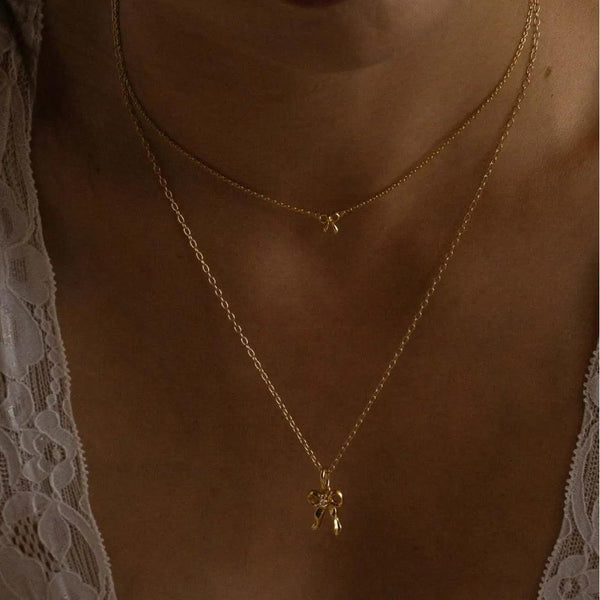 18K Gold-Plated Bow Necklace