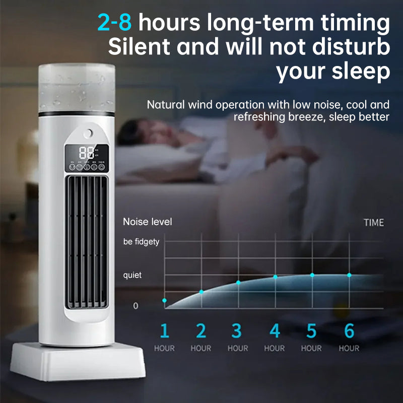 2025 NEW Portable Tower Fan – 6 Wind Speeds, Mist Bladeless, for Bedroom/Living Room/Office