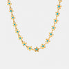 Flower blue drip oil niche light luxury necklace