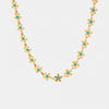 Flower blue drip oil niche light luxury necklace
