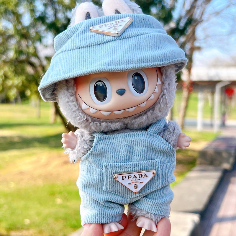 [Clothes Only]  corduroy For Labubu Doll Clothing Set Hat 17cm Clothes Shoes Doll DIY Accessories Training Sitting Party Games Toys Gifts
