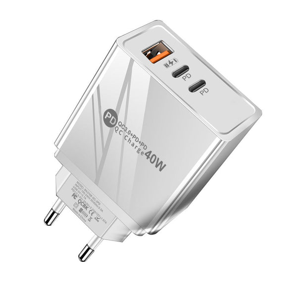 USB+2PD Type-C mobile phone charger LED with light travel charging head