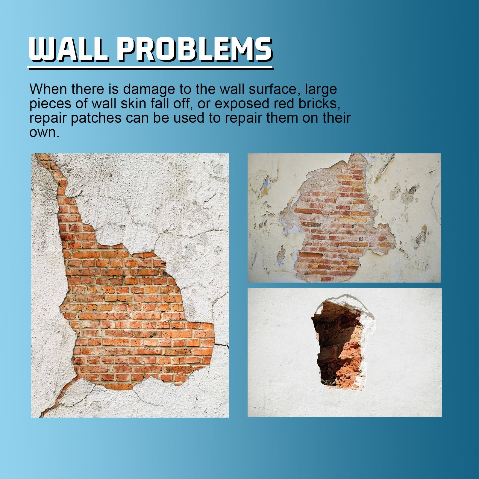 Wall Leak Fill Repair Plaster Set Home Wall Repair Cover Stain Reconditioning Paint