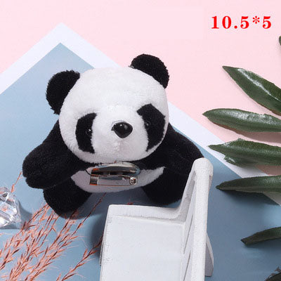 Cute Fat Pierced Panda Headband Korean Style Girls Plush Panda Doll Brooch Headband Headband