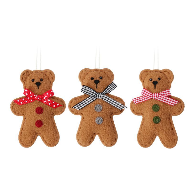 Christmas Party Decoration Christmas Tree Christmas Cartoon Pendant Biscuit Bear Small Pendant Set Christmas Supplies