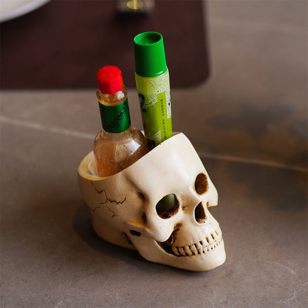 Hollow skull candle holder desktop storage ornament