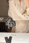 Sequin Chain Drawstring Bucket Bag - Silver / One Size