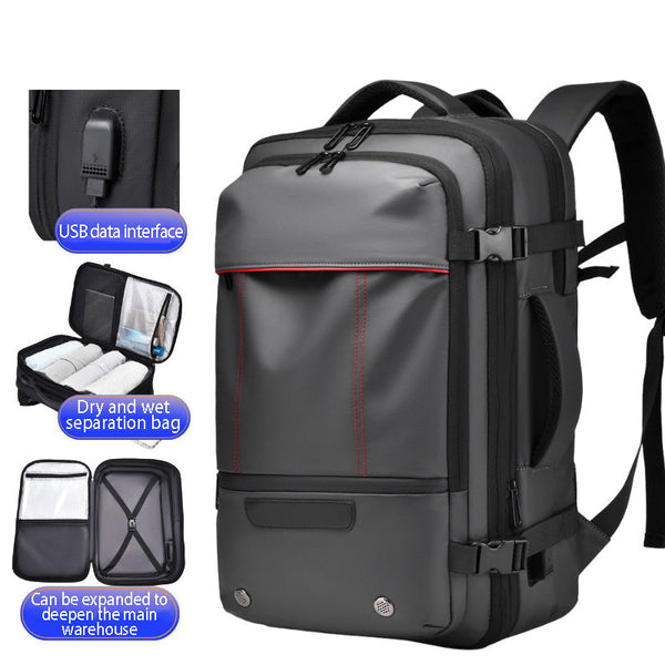 Men's Backpack Business Travel Backpack Large Capacity Expansion Multifunctional Vacuum Compression Backpack for Men