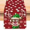 Christmas cartoon reindeer table flag Christmas snowflakes polka dot linen tablecloth kitchen table decoration tablecloth mat