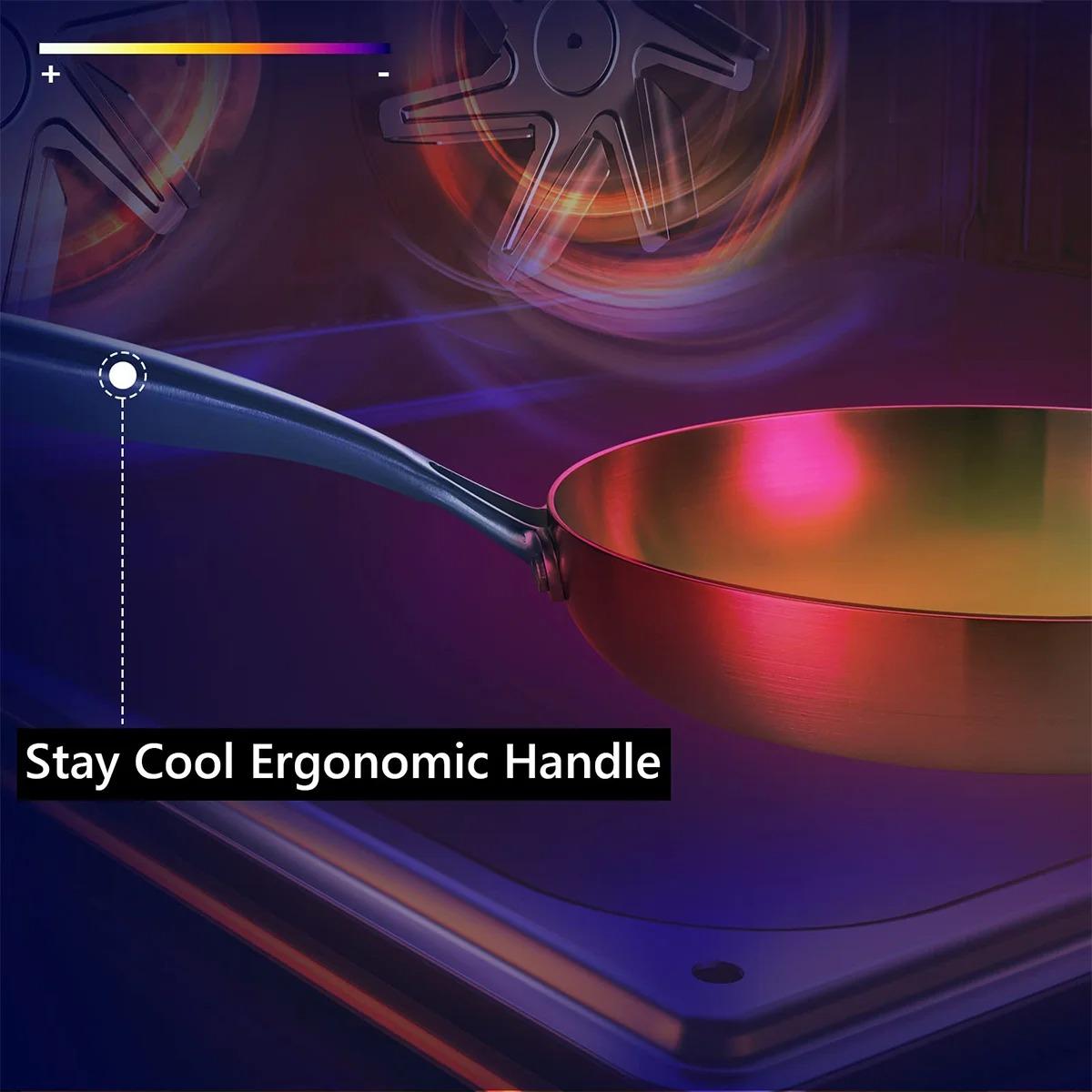 304 stainless steel three-layer steel frying pan, induction cooker, gas universal flat bottomed pan, steak frying pan