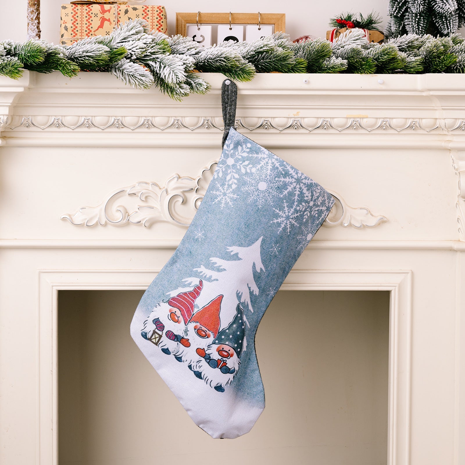 Christmas Decorations Rudolf Printed Christmas Socks Children's Gift with Large Christmas Socks