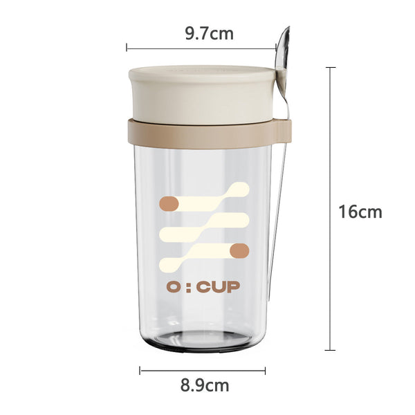 Glass oatmeal breakfast cup home milk cup with spoon bowl water cup with coffee cup