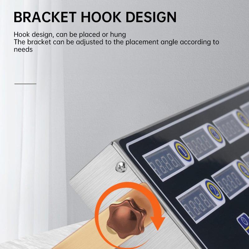 8 - Channel Calculagraph Kitchen Timer, 220V plug, shake - to - remind, 8 screens, great cooking accessory.