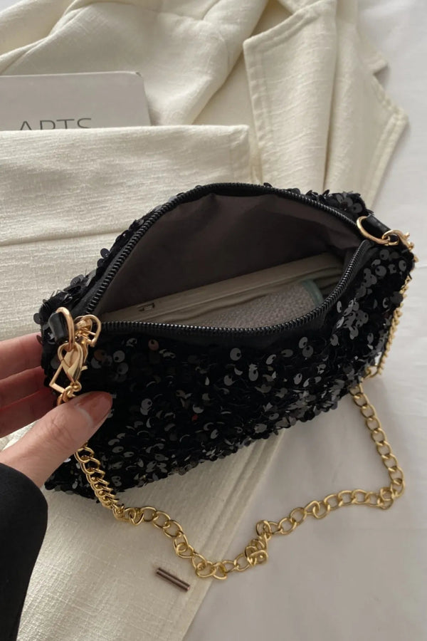 Sequin Removable Strap Shoulder Bag