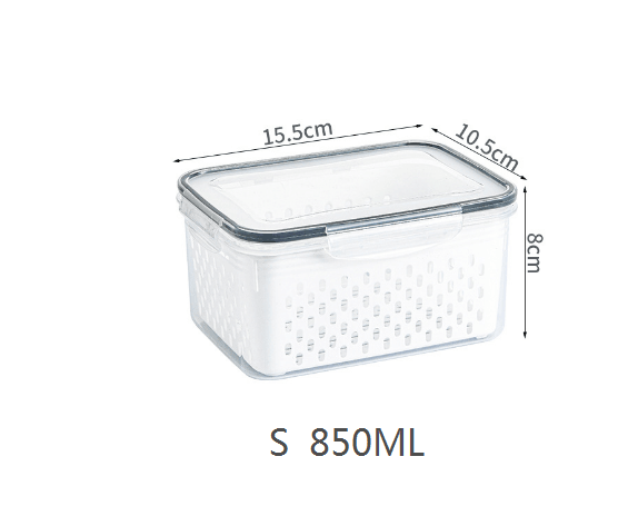 Kitchen food sealed preservation box fruit and vegetable drainage plastic storage box with lid
