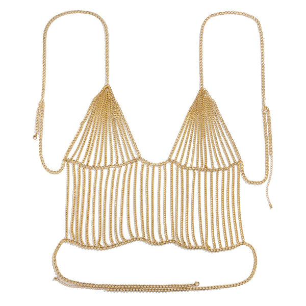 Sexy Multi layer Chain Tassel Body Chain Street Photography Personalized Nightclub Style Performance Clothing Accessories