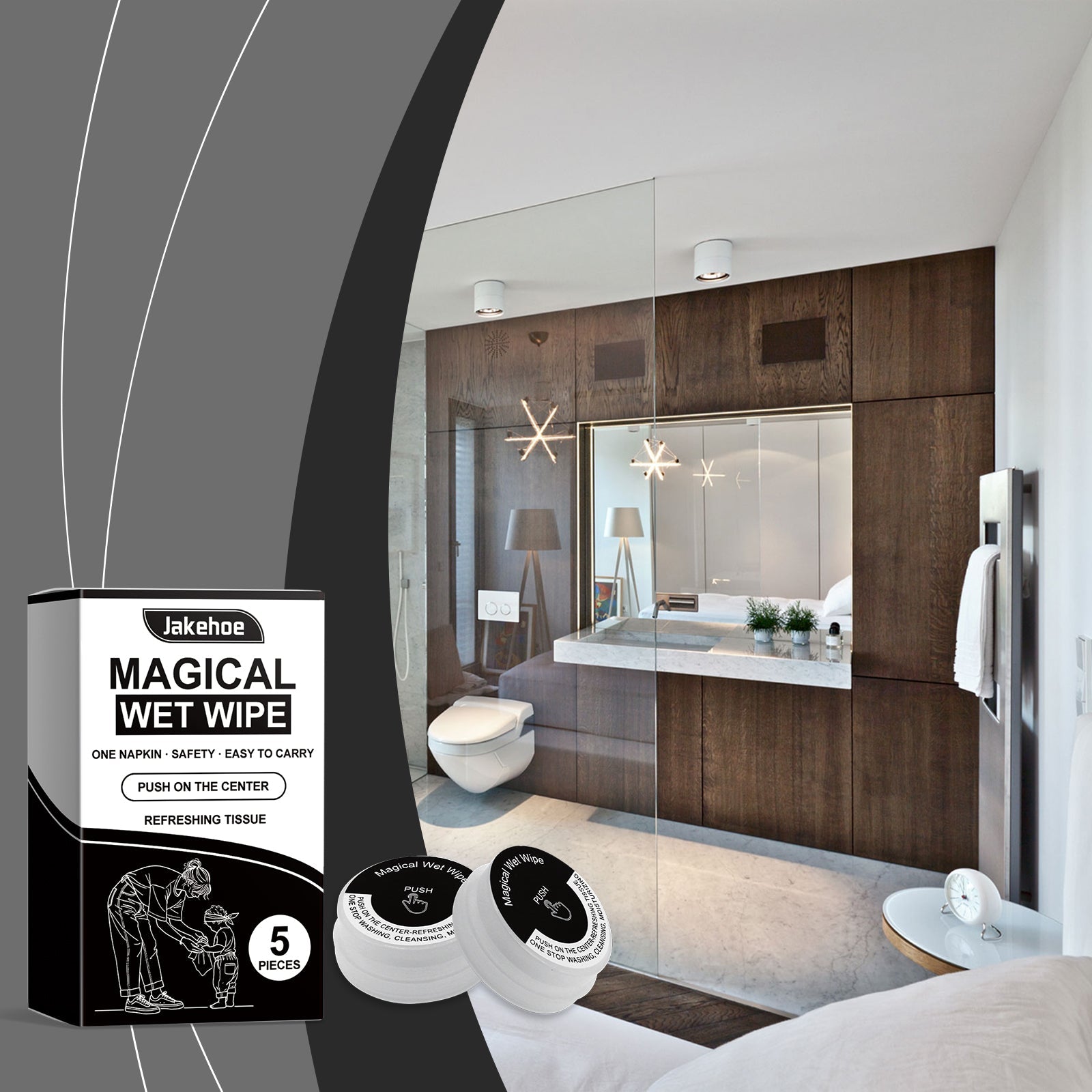 Press Cleaning Wipes Household Multi-Purpose Cleaning Daily Easy-To-Carry Decontamination Cleaning Wipes