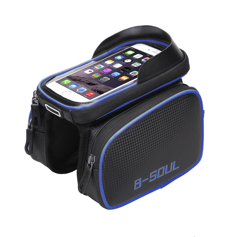 B-SOUL Bicycle Bag Front Beam Bag Waterproof Mountain Bike Saddle Bag Mobile Phone Bag Upper Tube Bag Riding Bag Accessories