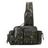Men's Fishing Backpack: Equipped with bait box, equipment storage bag, pole holder, sling & shoulder bag design.