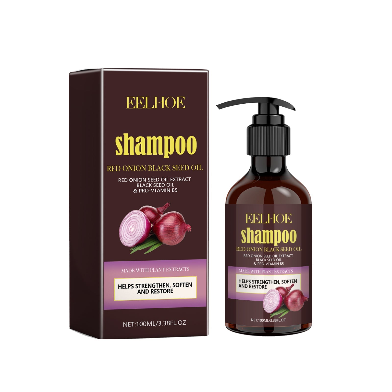 Red Onion Black Seed Oil Shampoo, Clean Scalp Easy Anti-Dandruff Smooth Hair Oil Control Shampoo