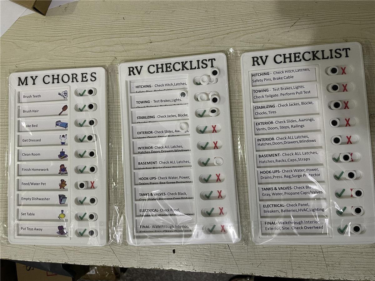 RV Memo Message Checklist Plastic Memo Plastic Board Record Checklist